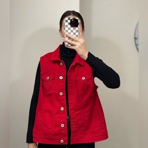 DB established red denim vest